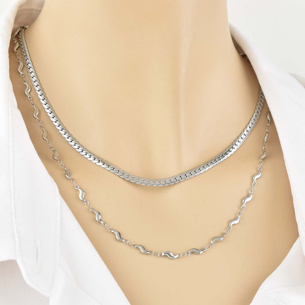 Wavy Chain Silver 4MM Αλυσίδα λαιμού από ανοξείδωτο ατσάλι 316L